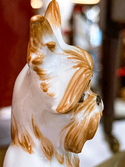 Antique Austrian Vienna Augarten Wein Royal Griffon Porcelain Dog Figurine