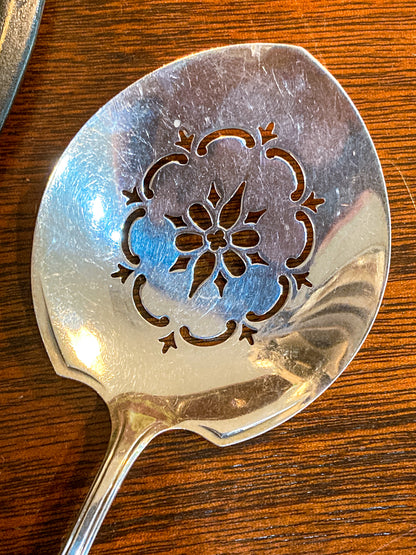 Antique Sterling Silver Engraved Tomato Serving Spoon