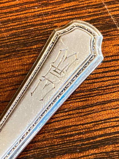 Antique Sterling Silver Engraved Tomato Serving Spoon