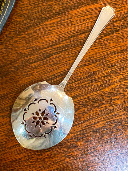 Antique Sterling Silver Engraved Tomato Serving Spoon