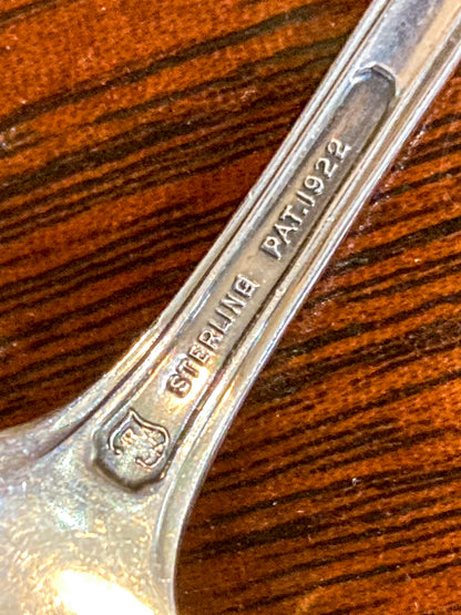 Antique Sterling Silver Engraved Tomato Serving Spoon