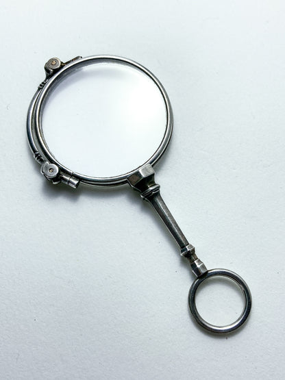 Antique Sterling Silver Lorgnettes Foldable Magnifying Reading Glasses
