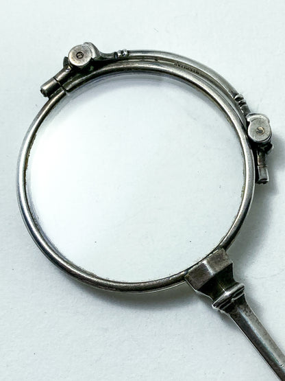 Antique Sterling Silver Lorgnettes Foldable Magnifying Reading Glasses