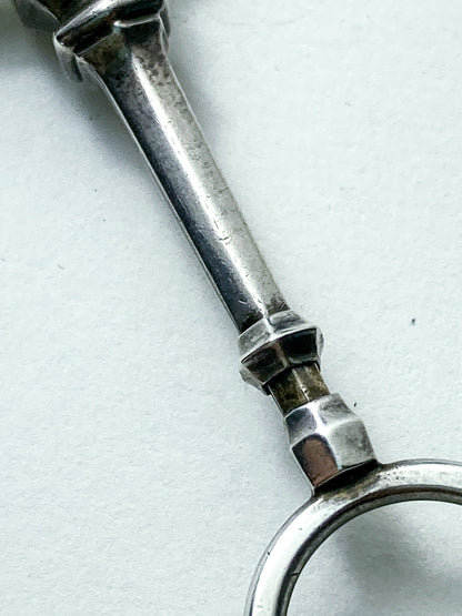 Antique Sterling Silver Lorgnettes Foldable Magnifying Reading Glasses