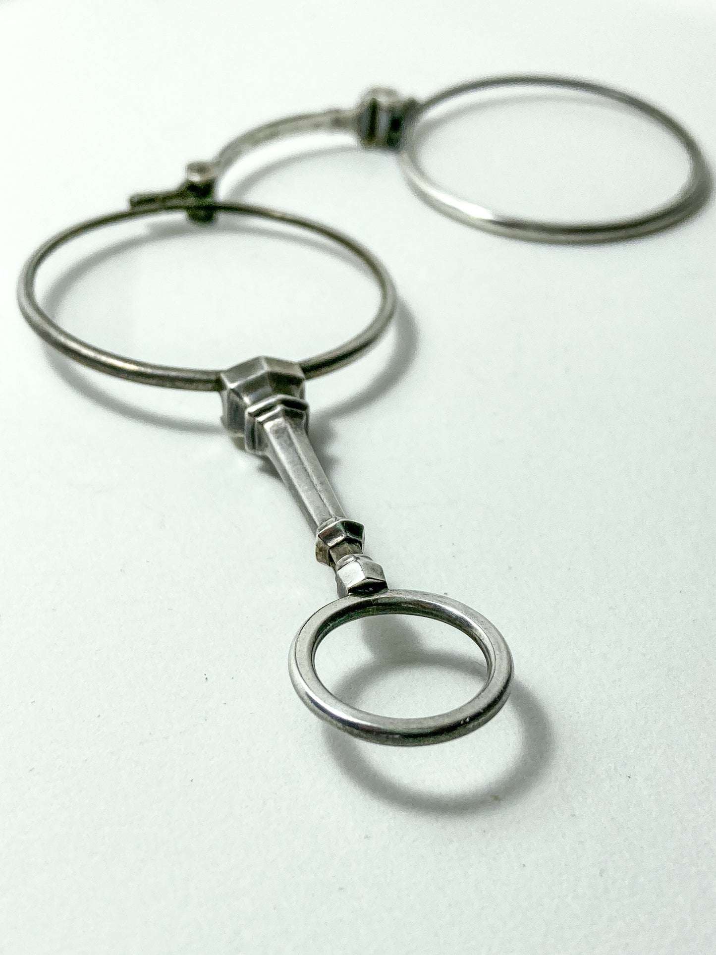 Antique Sterling Silver Lorgnettes Foldable Magnifying Reading Glasses