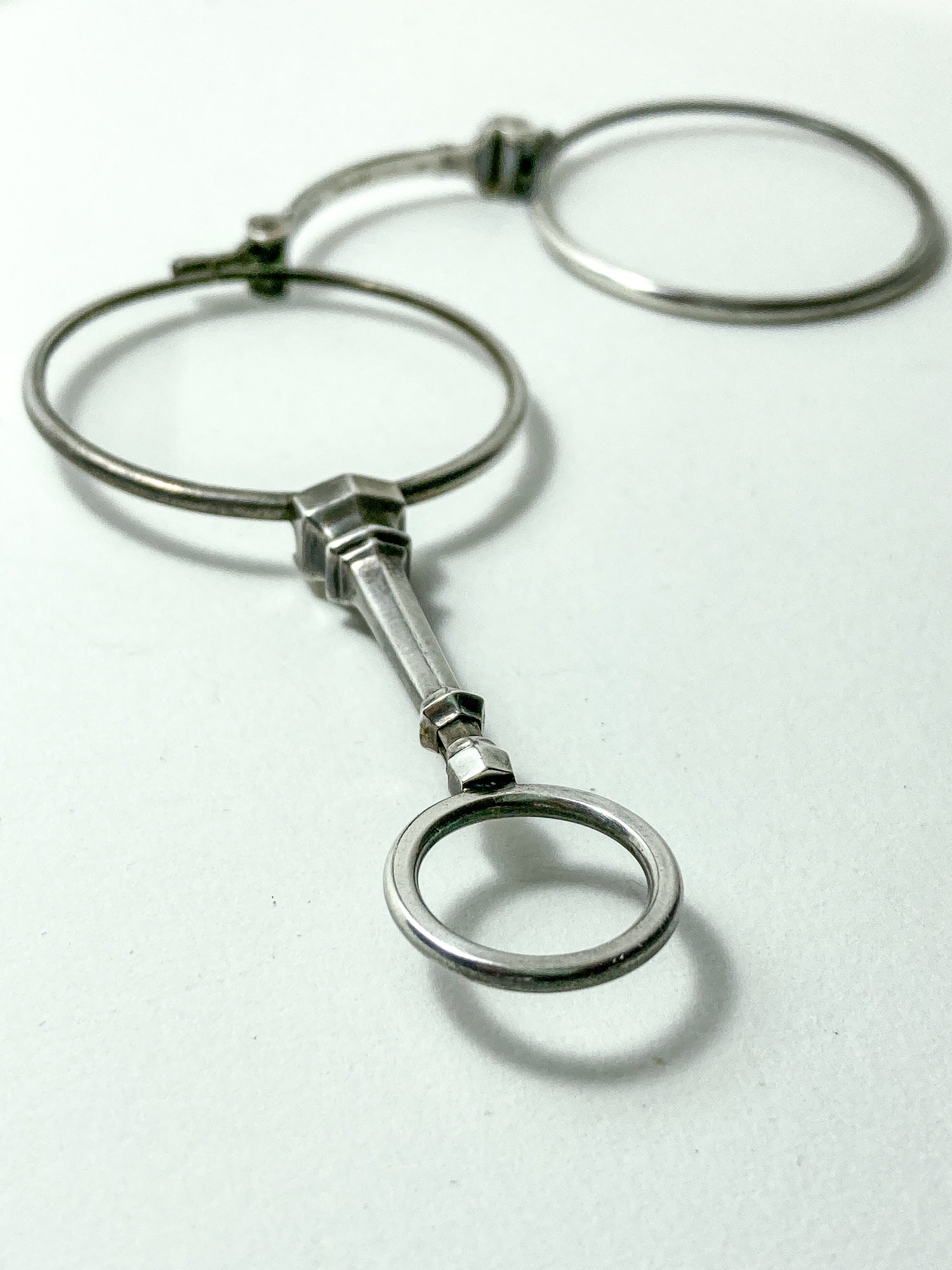Antique Sterling Silver Lorgnettes Foldable Magnifying Reading Glasses