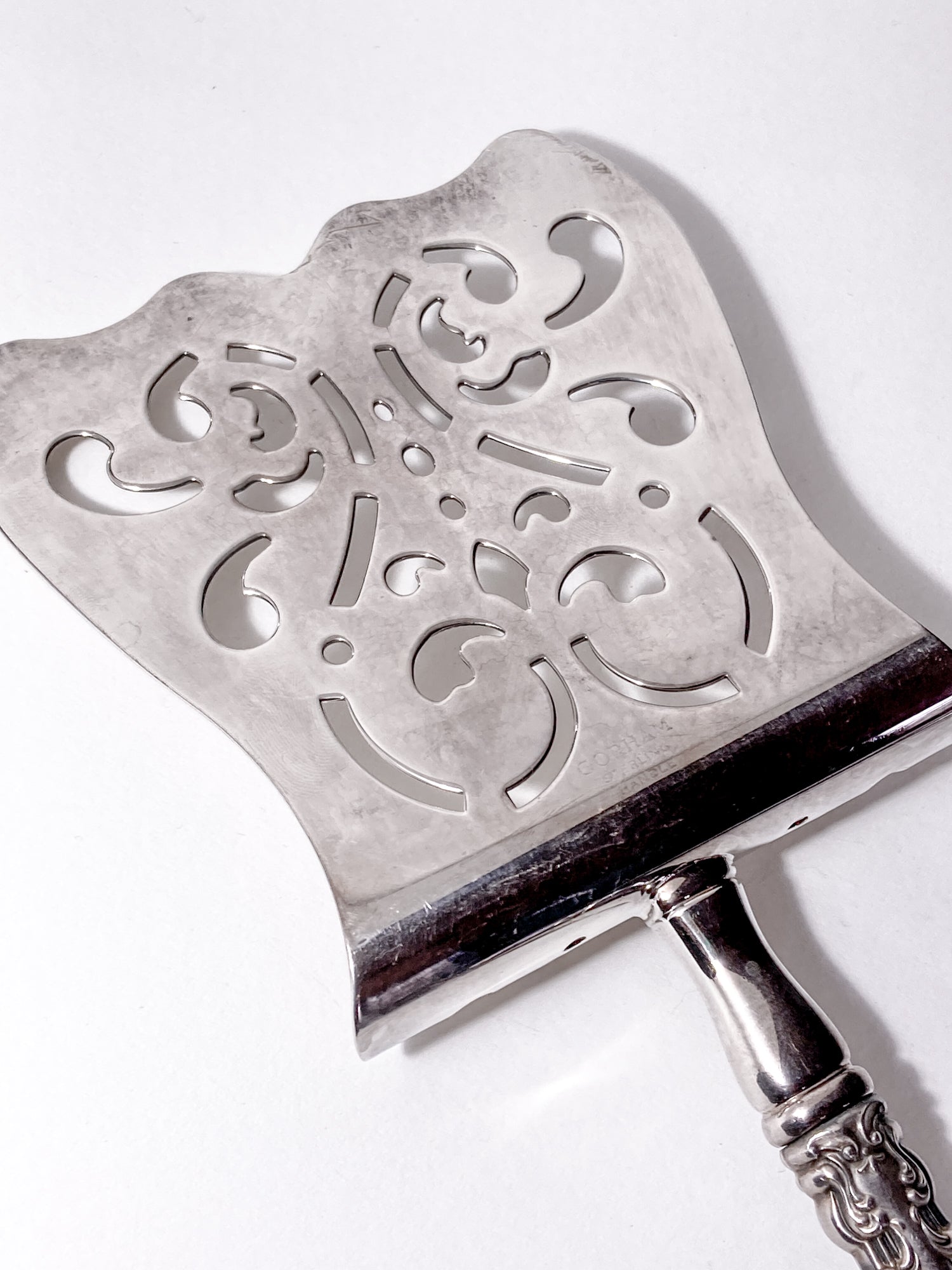 Antique Style Gorham Sterling Silver Stainless Steel Chantilly Asparagus Server