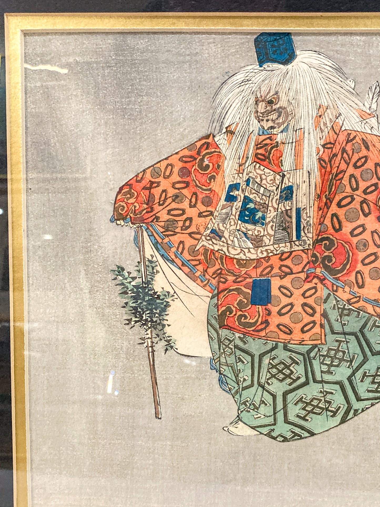 Tsukioka Kogyo (1869-1927) The Goblin of Kurama Framed Japanese Wood Block Print