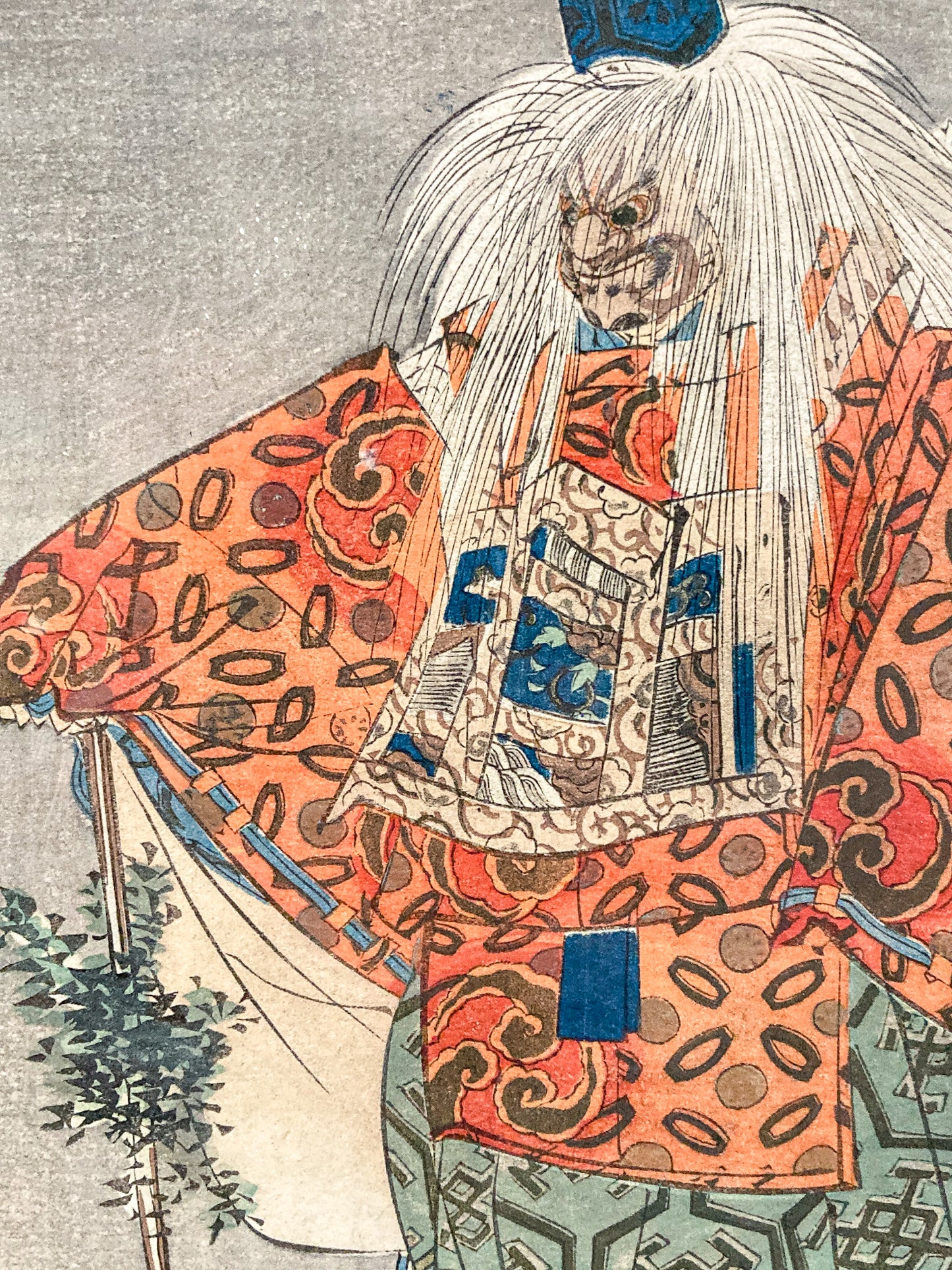 Tsukioka Kogyo (1869-1927) The Goblin of Kurama Framed Japanese Wood Block Print