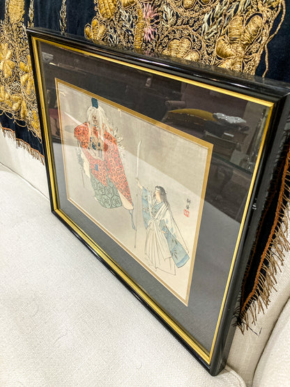 Tsukioka Kogyo (1869-1927) The Goblin of Kurama Framed Japanese Wood Block Print