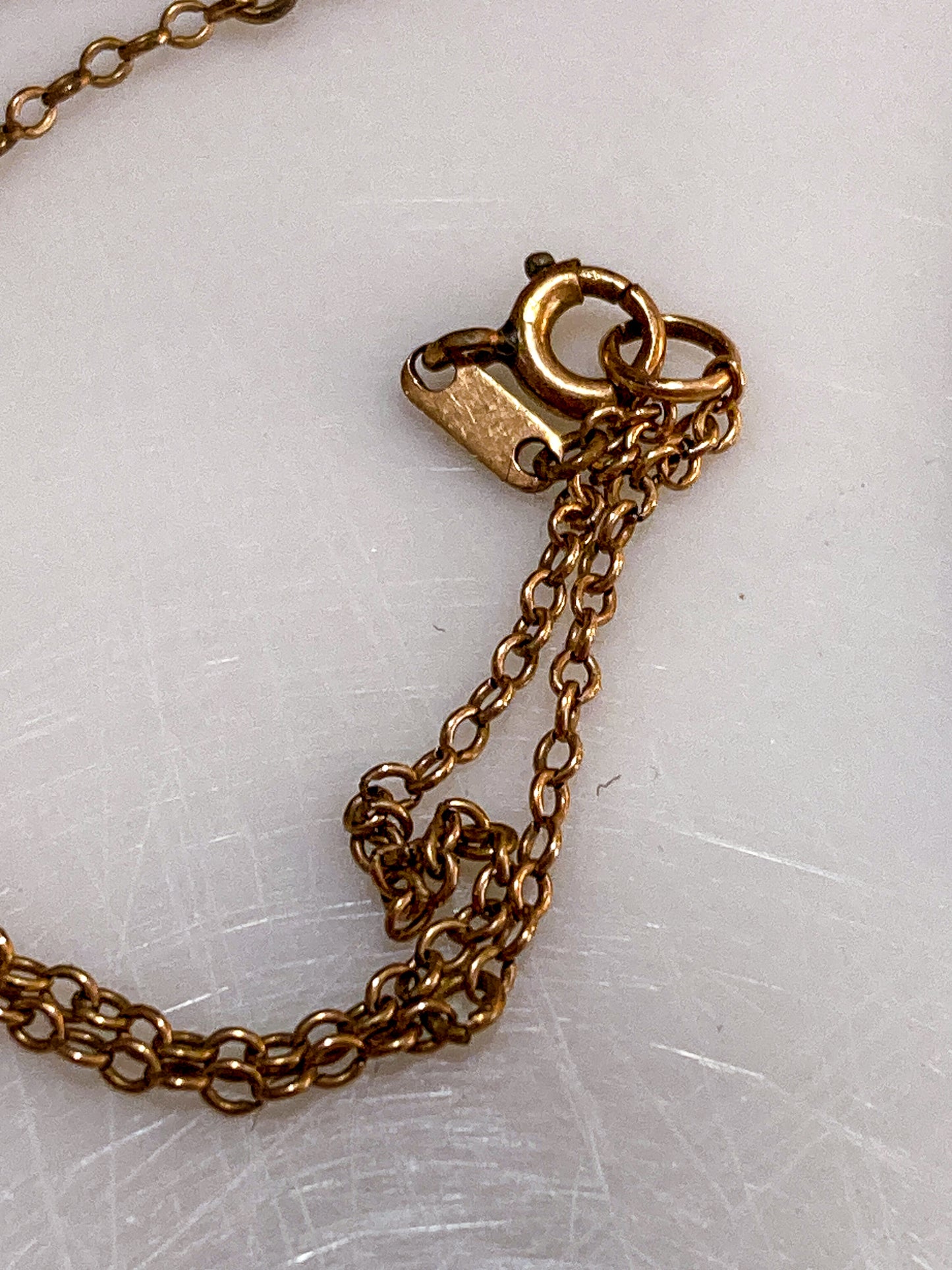 Antique Victorian Gold Filled Engraved Enameled Geometric Pendant Necklace