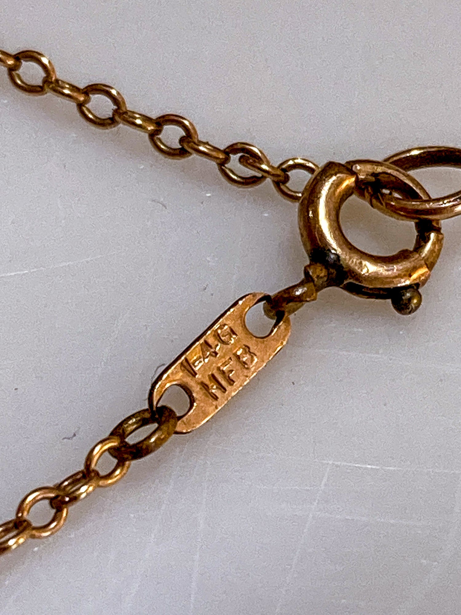 Antique Victorian Gold Filled Engraved Enameled Geometric Pendant Necklace
