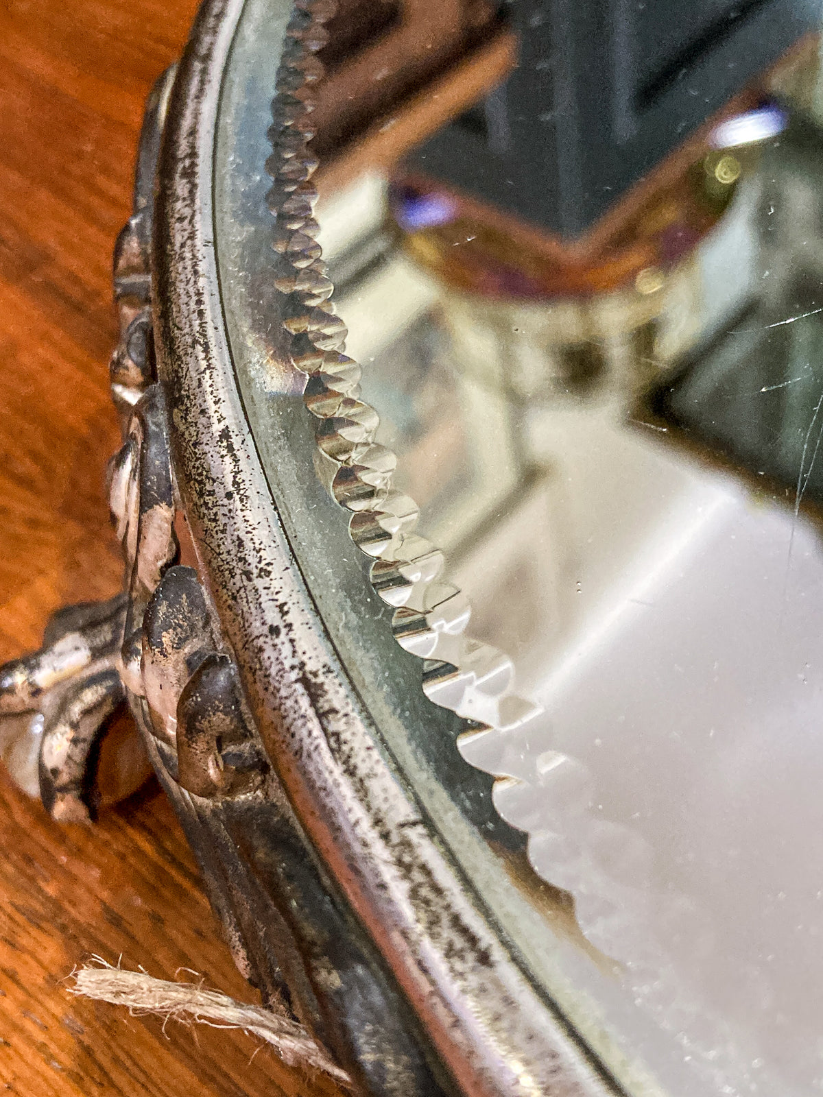 Antique Victorian Silver Plated Marble Claw Footed Plateau Mirrored Tray