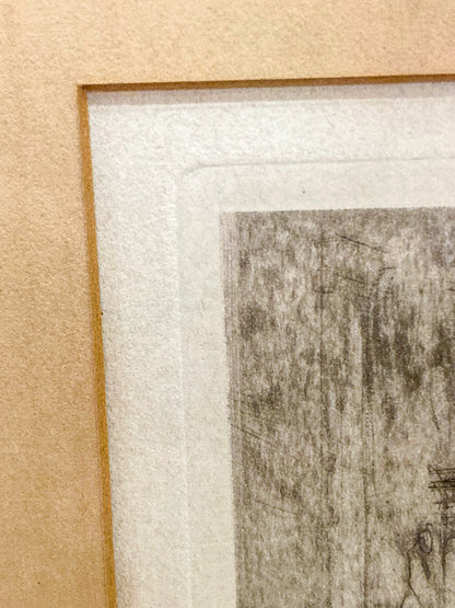 Antique William Walcott (1874-1943) Etching Baptistry Florence Framed Print