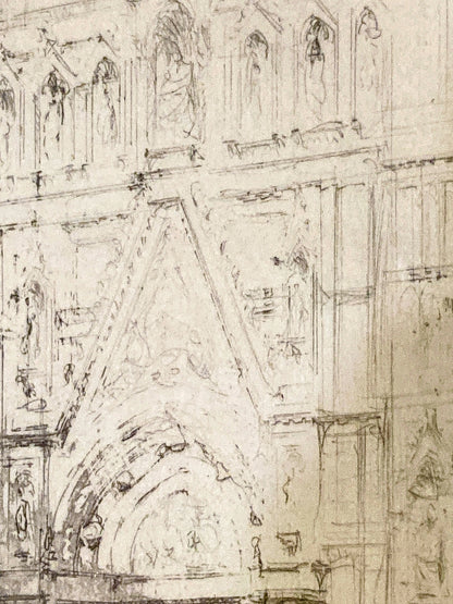 Antique William Walcott (1874-1943) Etching Baptistry Florence Framed Print