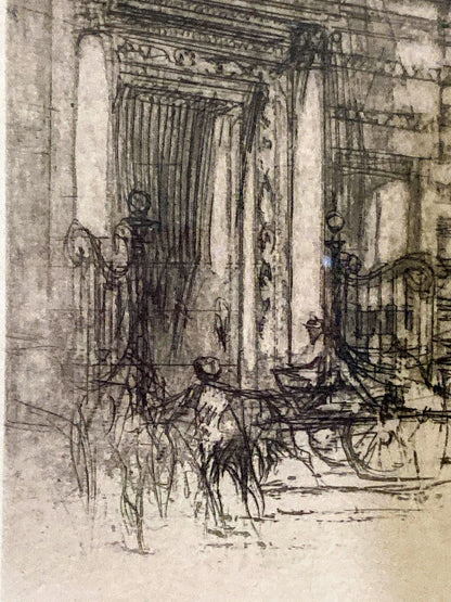 Antique William Walcott (1874-1943) Etching Baptistry Florence Framed Print