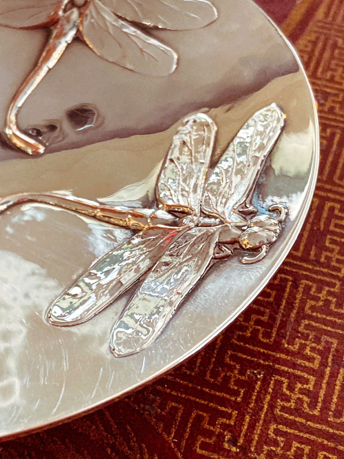 Art Nouveau Style Silver Plated Cristofle Gallia Dragonfly Dish