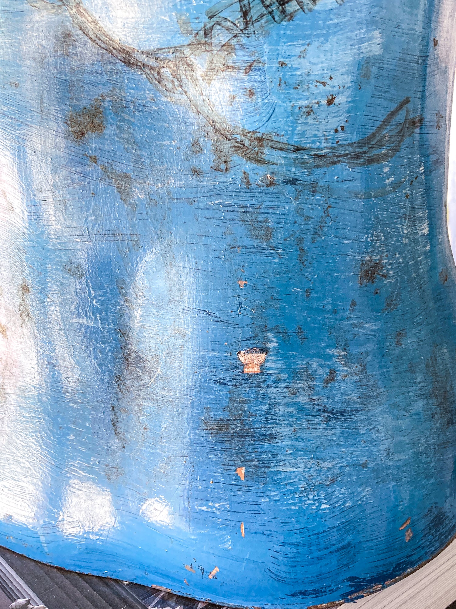 Vintage Hand-Painted Blue Bubble Mannequin Male Torso Sculpture