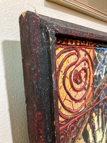 Vintage Mixed Media Portrait of Cleveland Bernice Kent Framed Canvas Painting