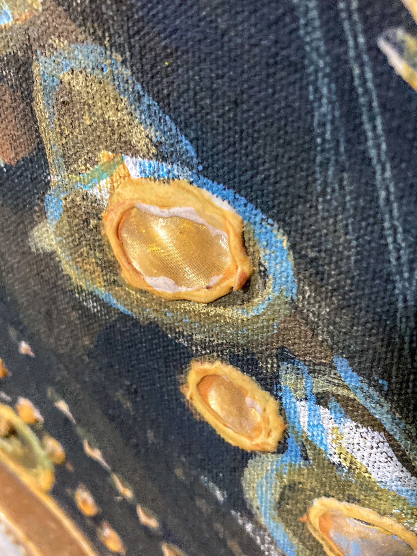 Vintage Mixed Media Portrait of Cleveland Bernice Kent Framed Canvas Painting