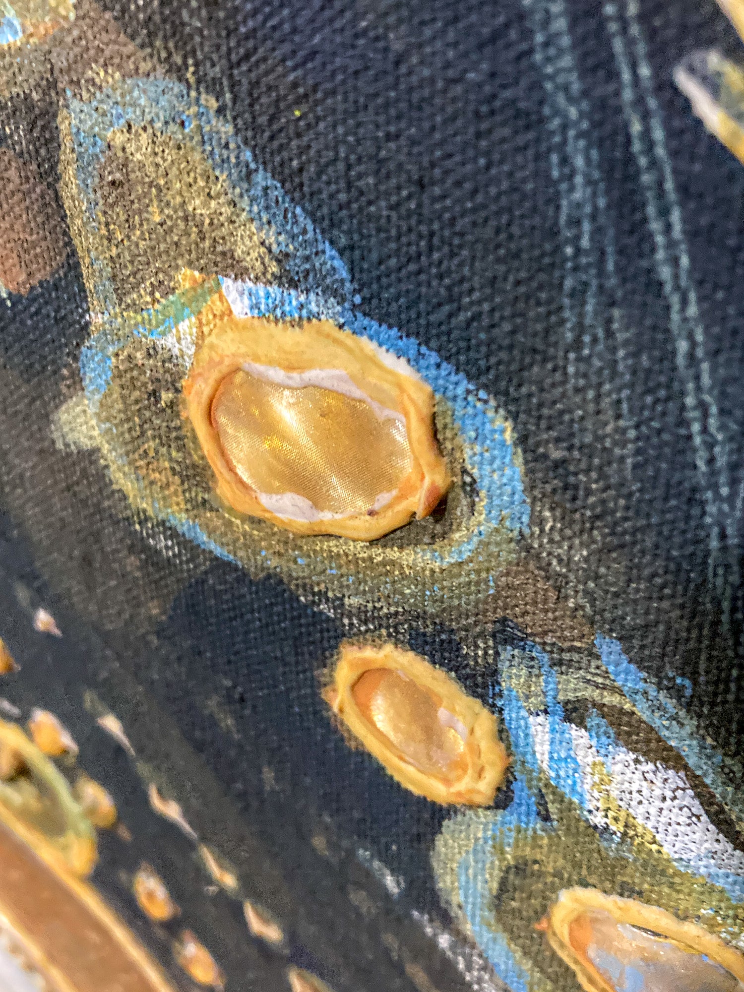 Vintage Mixed Media Portrait of Cleveland Bernice Kent Framed Canvas Painting