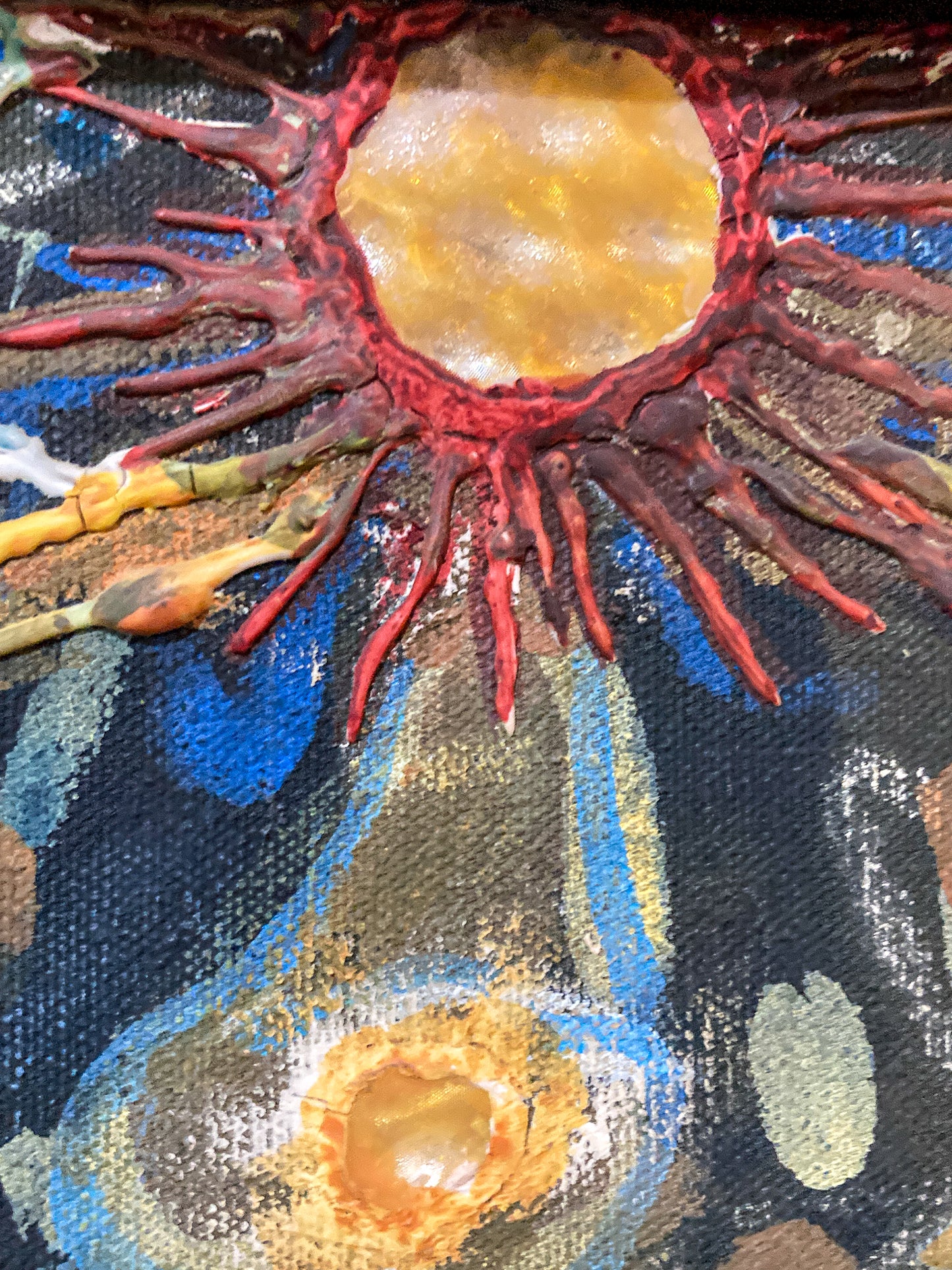 Vintage Mixed Media Portrait of Cleveland Bernice Kent Framed Canvas Painting