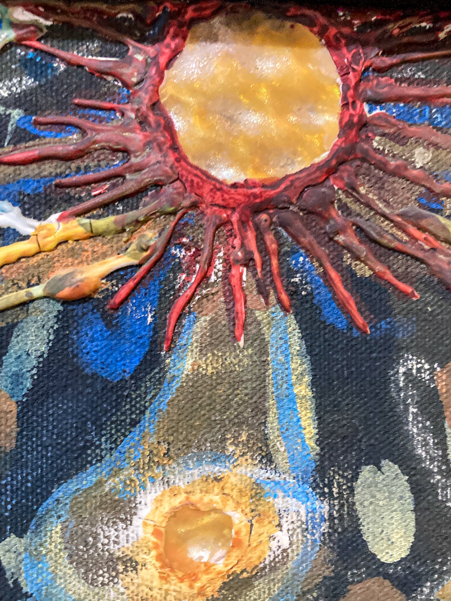 Vintage Mixed Media Portrait of Cleveland Bernice Kent Framed Canvas Painting