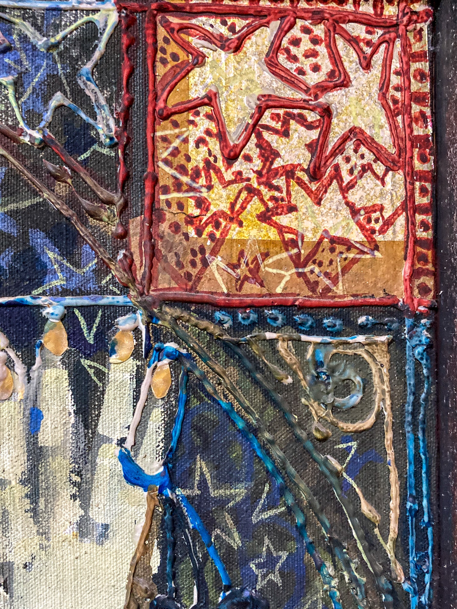 Vintage Mixed Media Portrait of Cleveland Bernice Kent Framed Canvas Painting