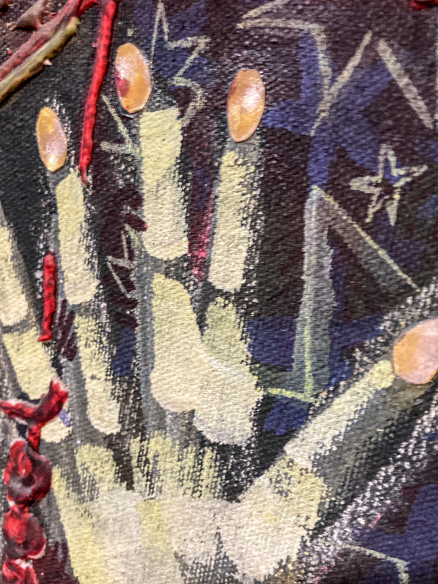 Vintage Mixed Media Portrait of Cleveland Bernice Kent Framed Canvas Painting