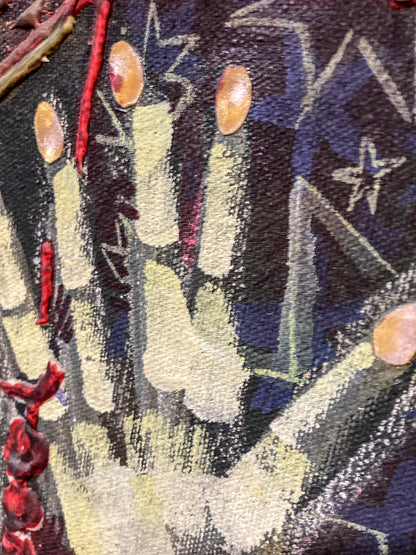 Vintage Mixed Media Portrait of Cleveland Bernice Kent Framed Canvas Painting