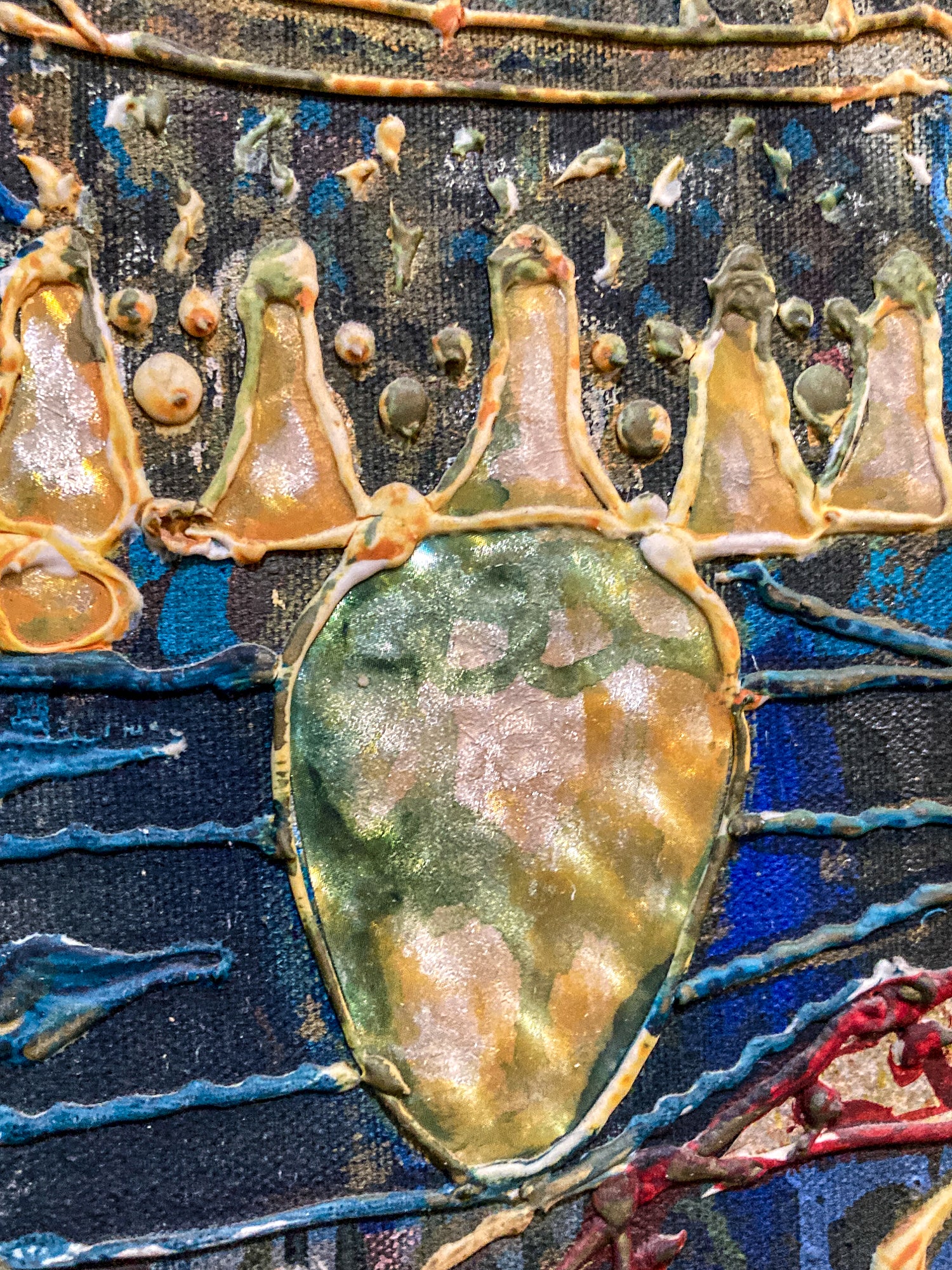 Vintage Mixed Media Portrait of Cleveland Bernice Kent Framed Canvas Painting