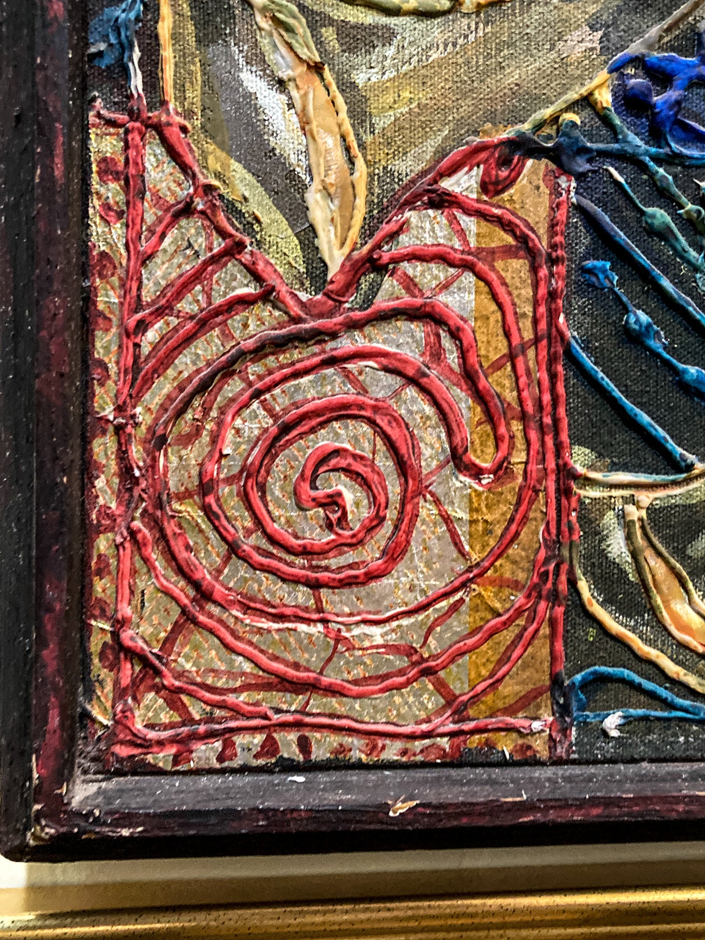 Vintage Mixed Media Portrait of Cleveland Bernice Kent Framed Canvas Painting