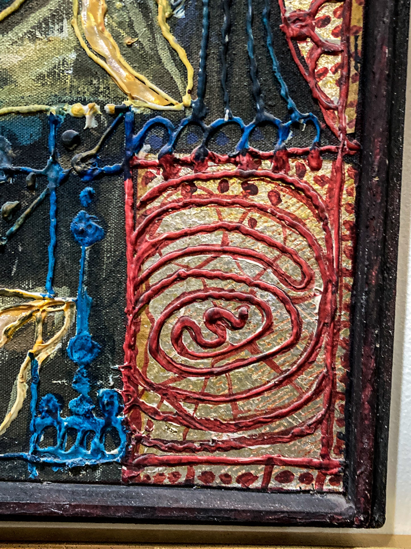 Vintage Mixed Media Portrait of Cleveland Bernice Kent Framed Canvas Painting