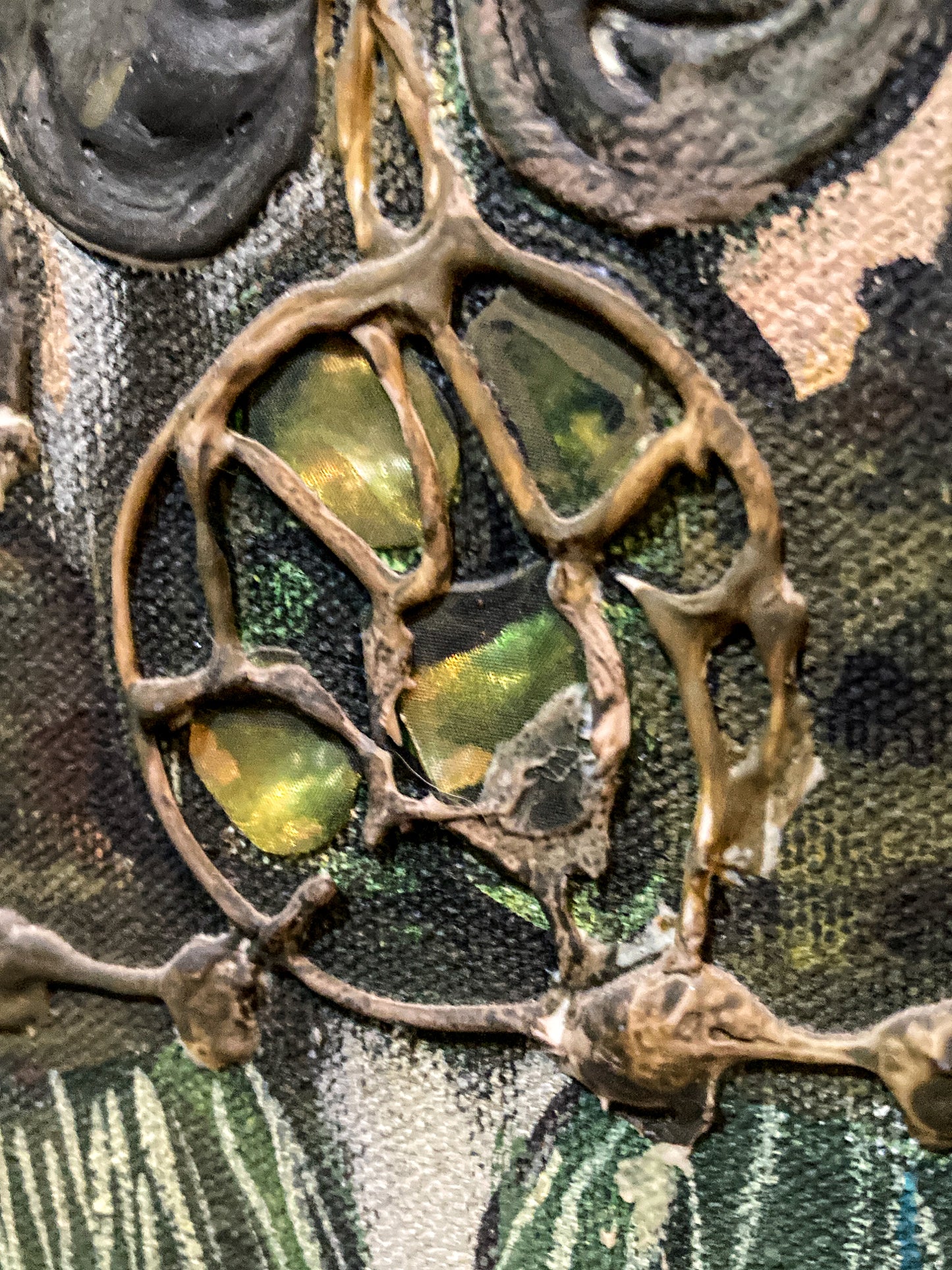 Vintage Mixed Media Portrait of Cleveland Bernice Kent Framed Canvas Painting