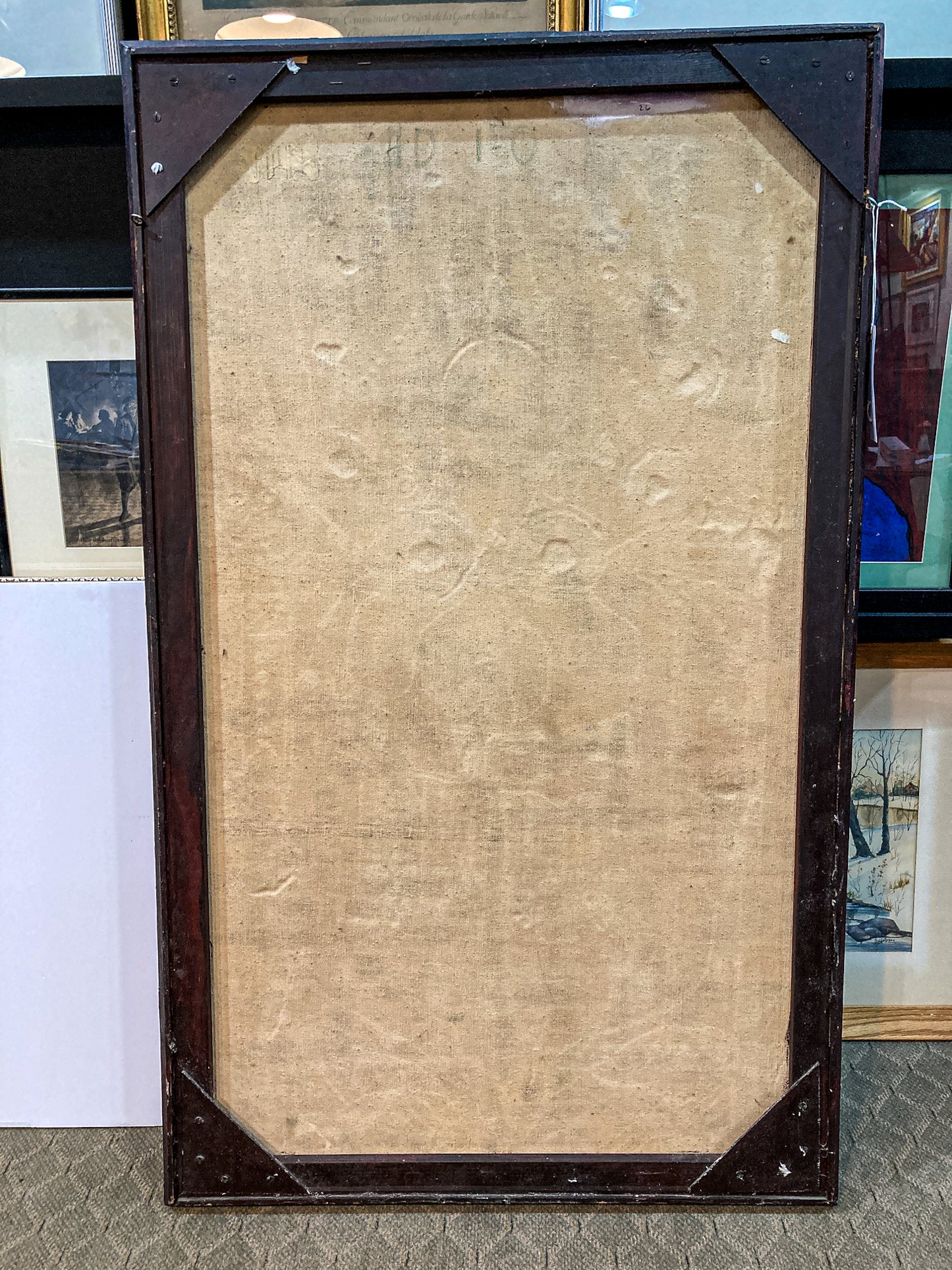 Vintage Mixed Media Portrait of Cleveland Bernice Kent Framed Canvas Painting