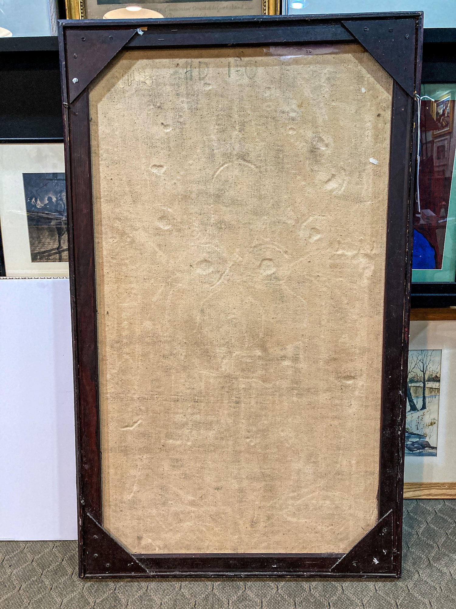 Vintage Mixed Media Portrait of Cleveland Bernice Kent Framed Canvas Painting