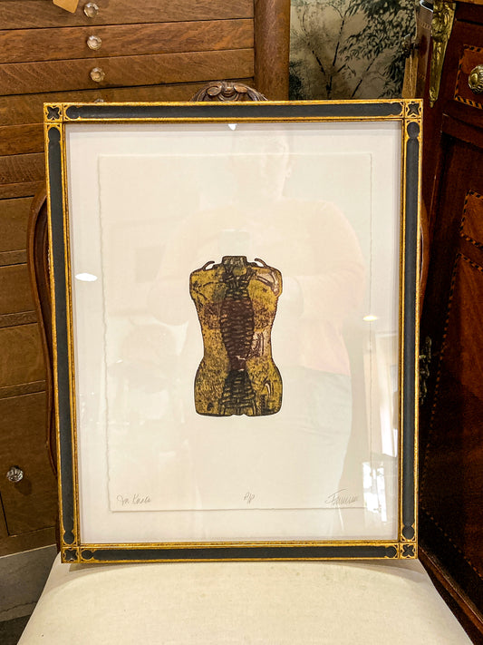 Cleveland Printmaker Phyllis Fannin Artist Proof Torso Framed Aquatint Art