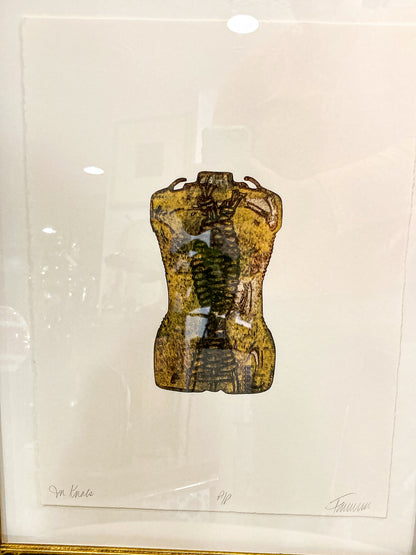 Cleveland Printmaker Phyllis Fannin Artist Proof Torso Framed Aquatint Art