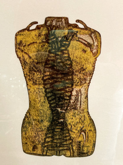 Cleveland Printmaker Phyllis Fannin Artist Proof Torso Framed Aquatint Art