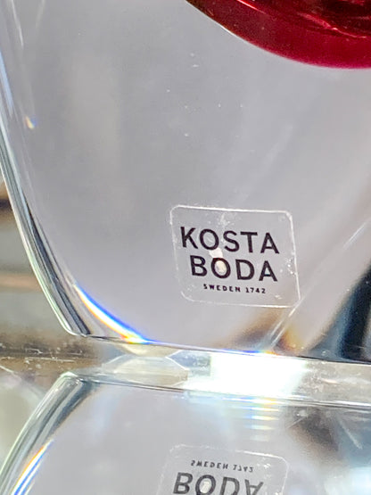 Modern 2000's Kosta Boda Goran Warff Wine Red Mirage Heavy Glass Vase