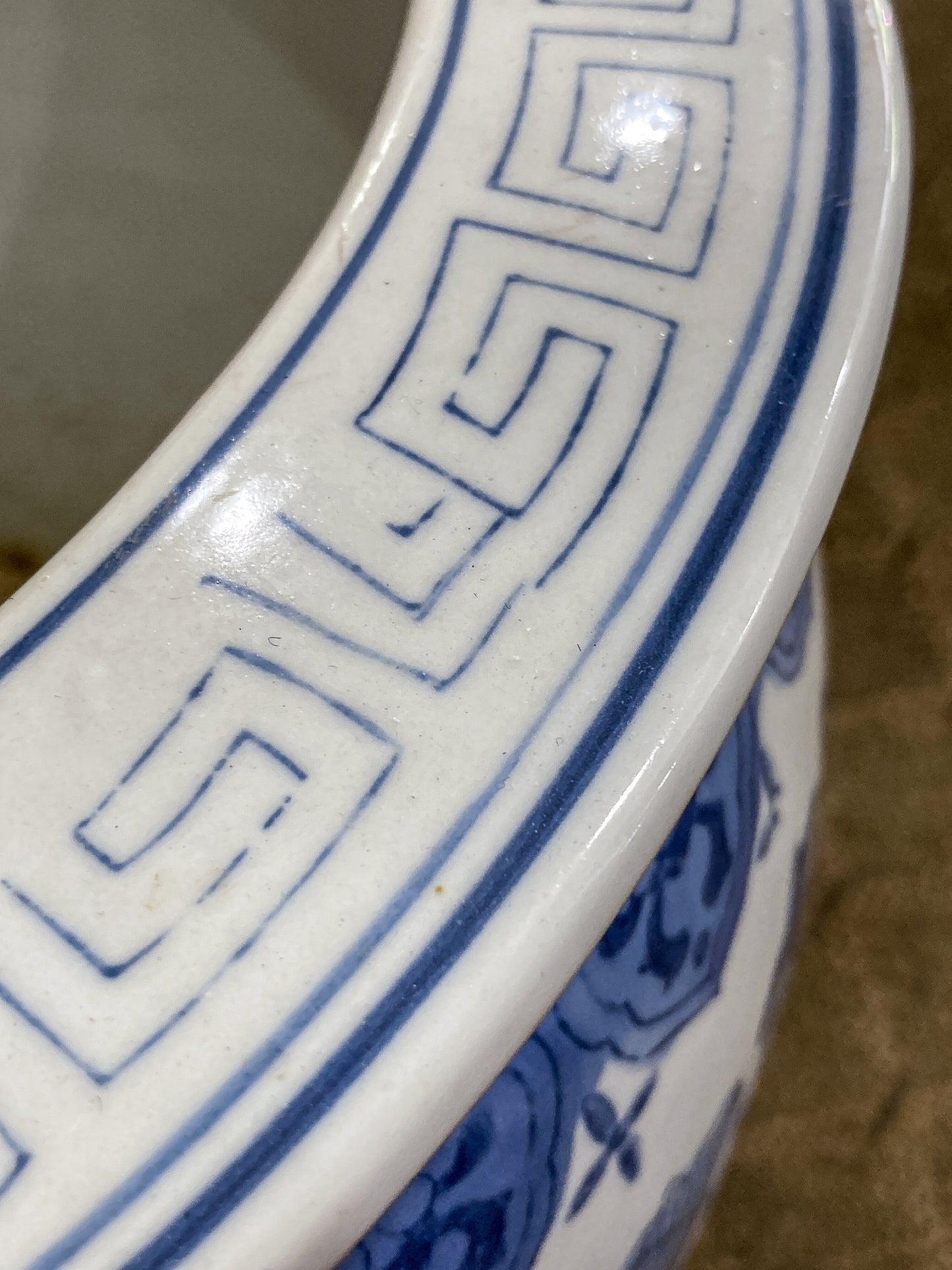Classic Contemporary Blue White Floral Chinese Porcelain Raised Planter Pot