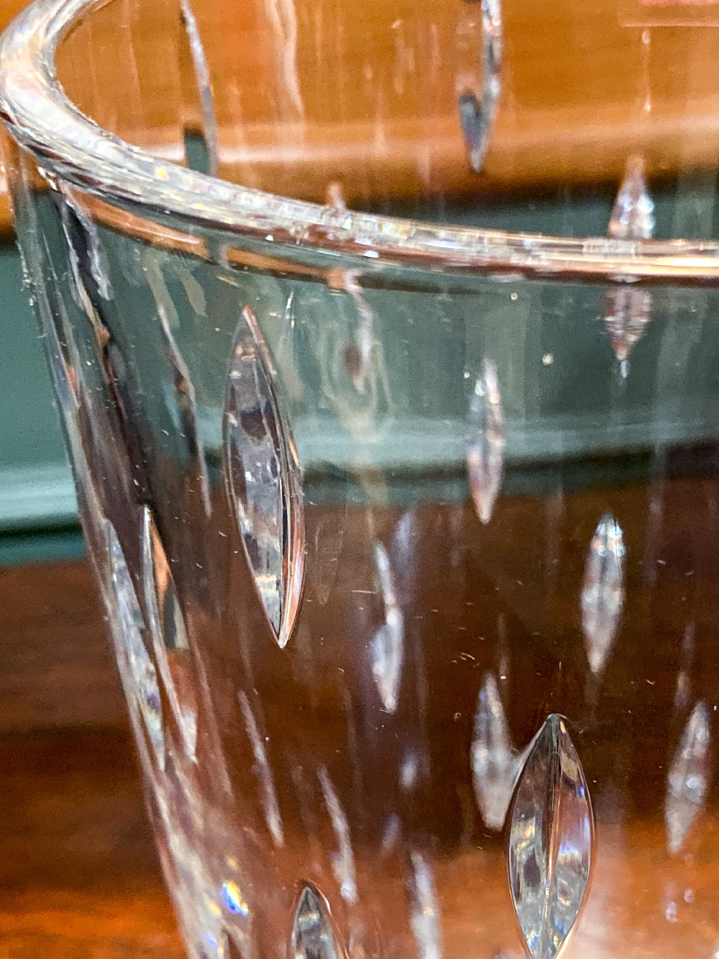Contemporary Galway Ireland Clear Crystal Cut Glass Raindrops Tapered Vase