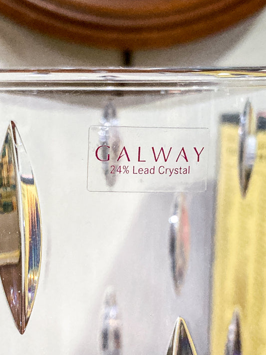Contemporary Galway Ireland Clear Crystal Cut Glass Raindrops Tapered Vase