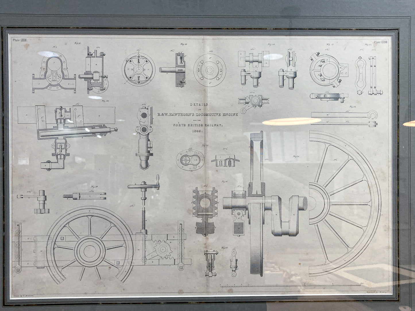Four Antique Joseph Wilson Lowry Robert Morrison Locomotive Framed Engravings