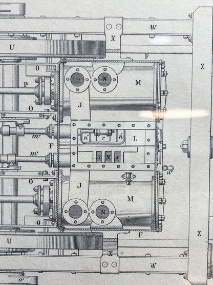 Four Antique Joseph Wilson Lowry Robert Morrison Locomotive Framed Engravings