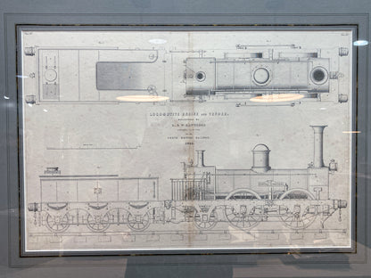 Four Antique Joseph Wilson Lowry Robert Morrison Locomotive Framed Engravings