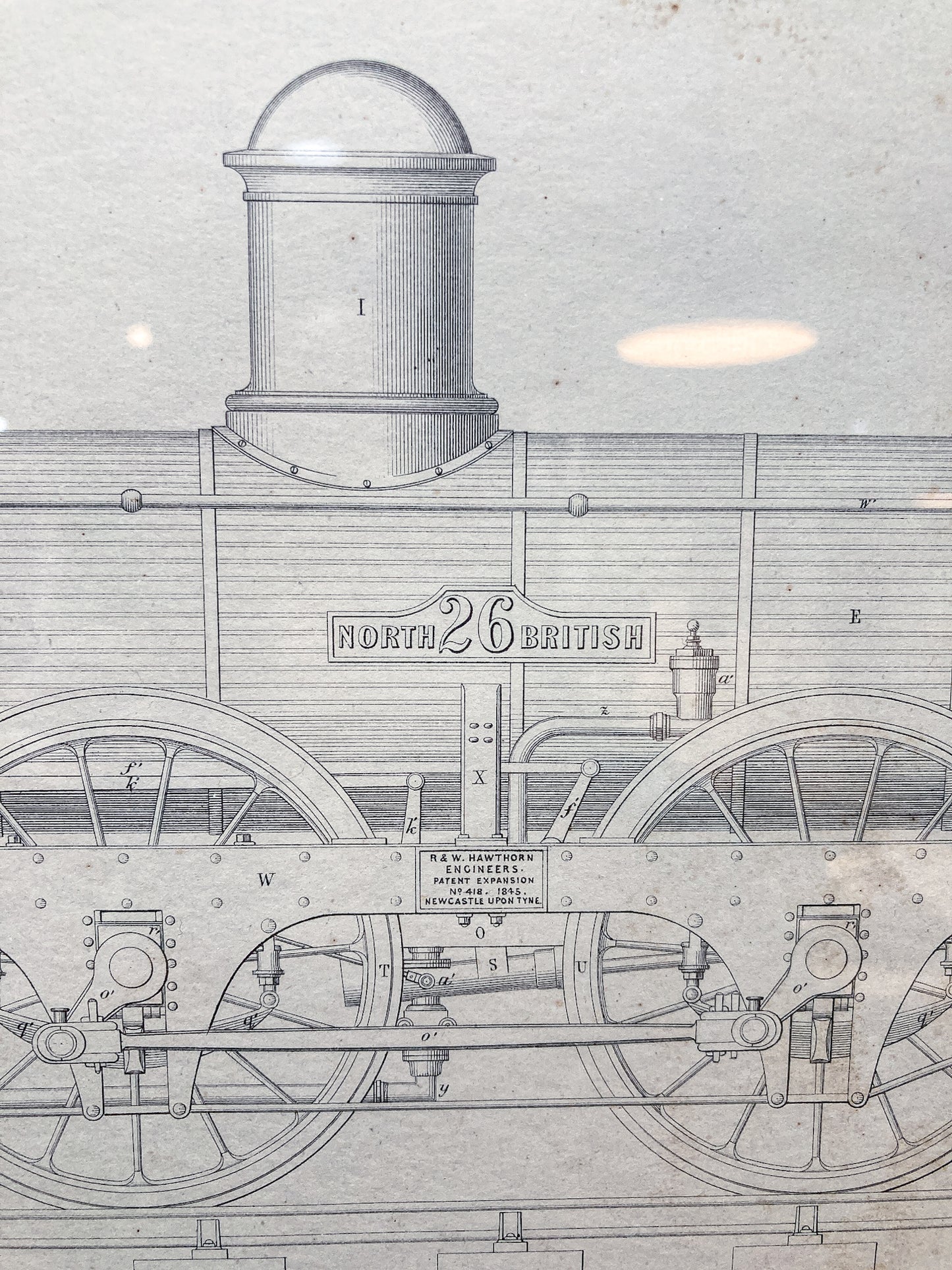 Four Antique Joseph Wilson Lowry Robert Morrison Locomotive Framed Engravings