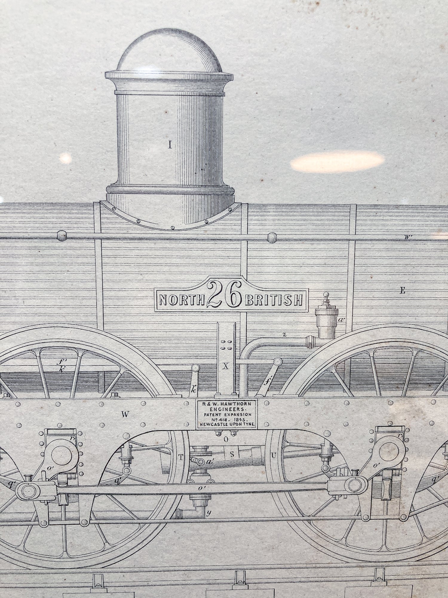 Four Antique Joseph Wilson Lowry Robert Morrison Locomotive Framed Engravings