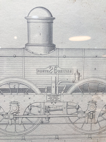 Four Antique Joseph Wilson Lowry Robert Morrison Locomotive Framed Engravings
