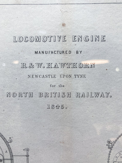 Four Antique Joseph Wilson Lowry Robert Morrison Locomotive Framed Engravings